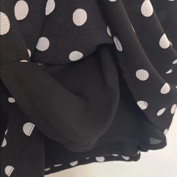 NEW CeCe Button-Front A-Line Midi Skirt Black and White Polka Dots - Picture 4 of 7
